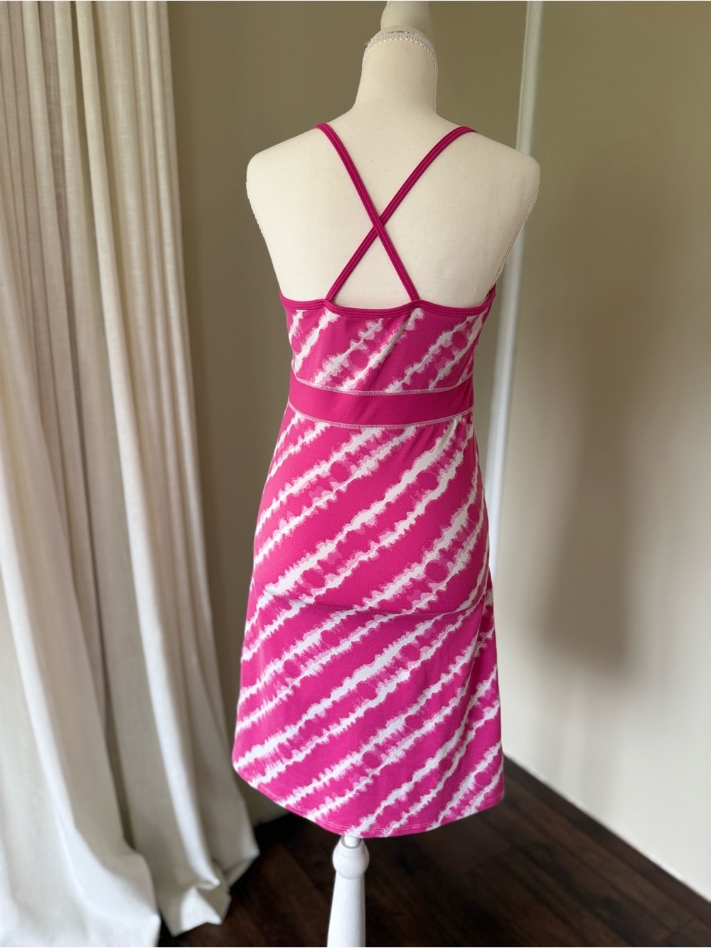 Lola Athletic Dress Pink Tie-Dye Tank Dress Athletic Y2K mini dress size small - Picture 5 of 6